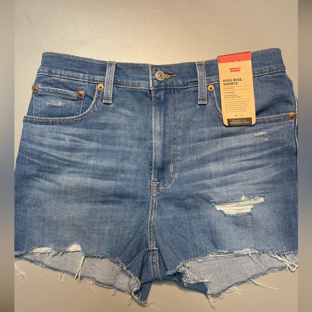 Levi's High-Rise Distressed Jean Shorts